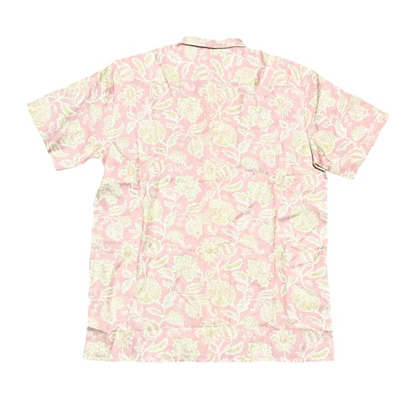 HEMANT & NANDITA Pink Floral Button Up Short Sleeve Shirt Women’s size S in Pink - Picture 5 of 5